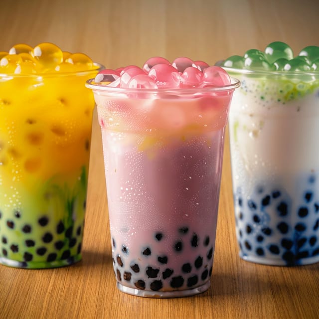 Mango Iced Tea with Boba.