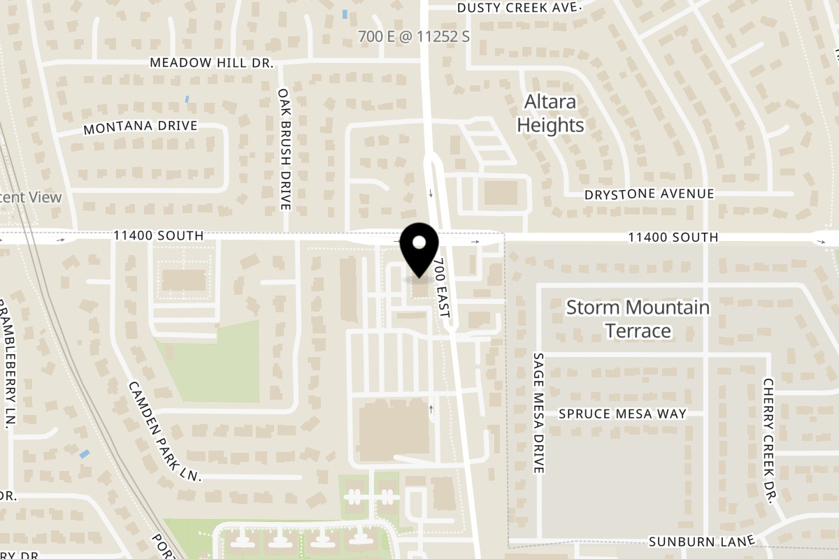 Map showing the location of Umami Japanese Cuisine on 684 E 11400 S G in Draper